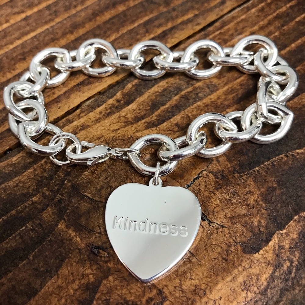 Kindness silver heart bracelet